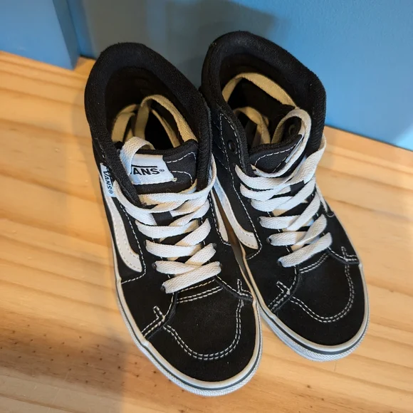 Vans Kids Black and White High-Top Sneakers - Picture 5 of 9